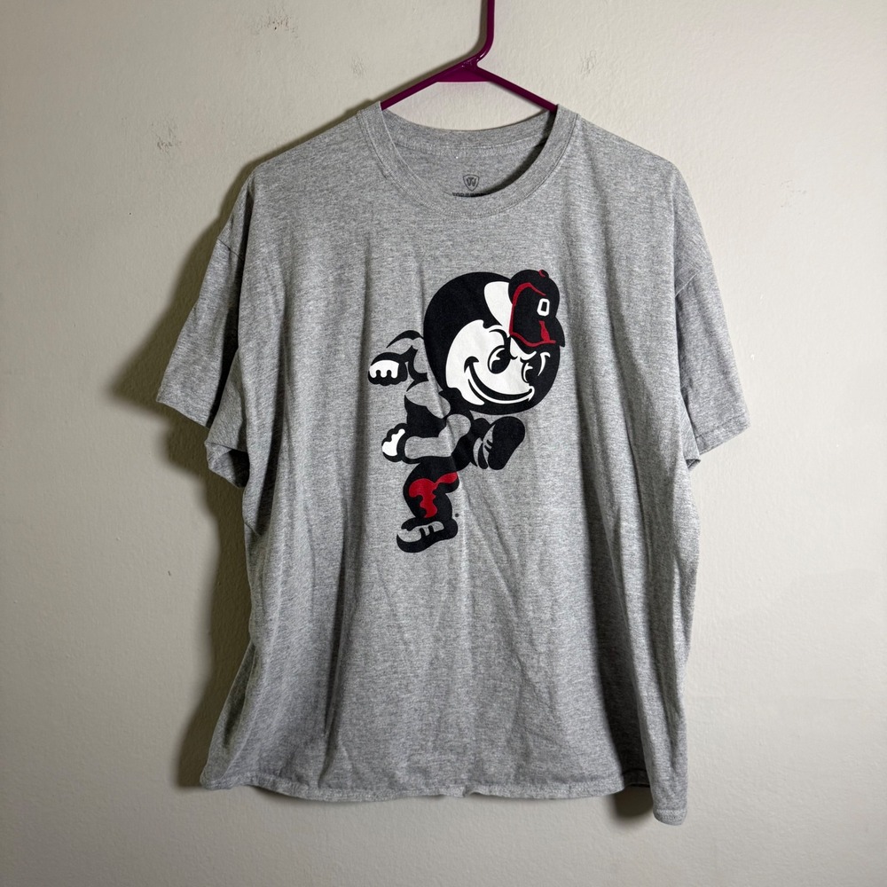Top of the World Ohio State Buckeyes Brutus Mascot Gray T-Shirt Mens XL